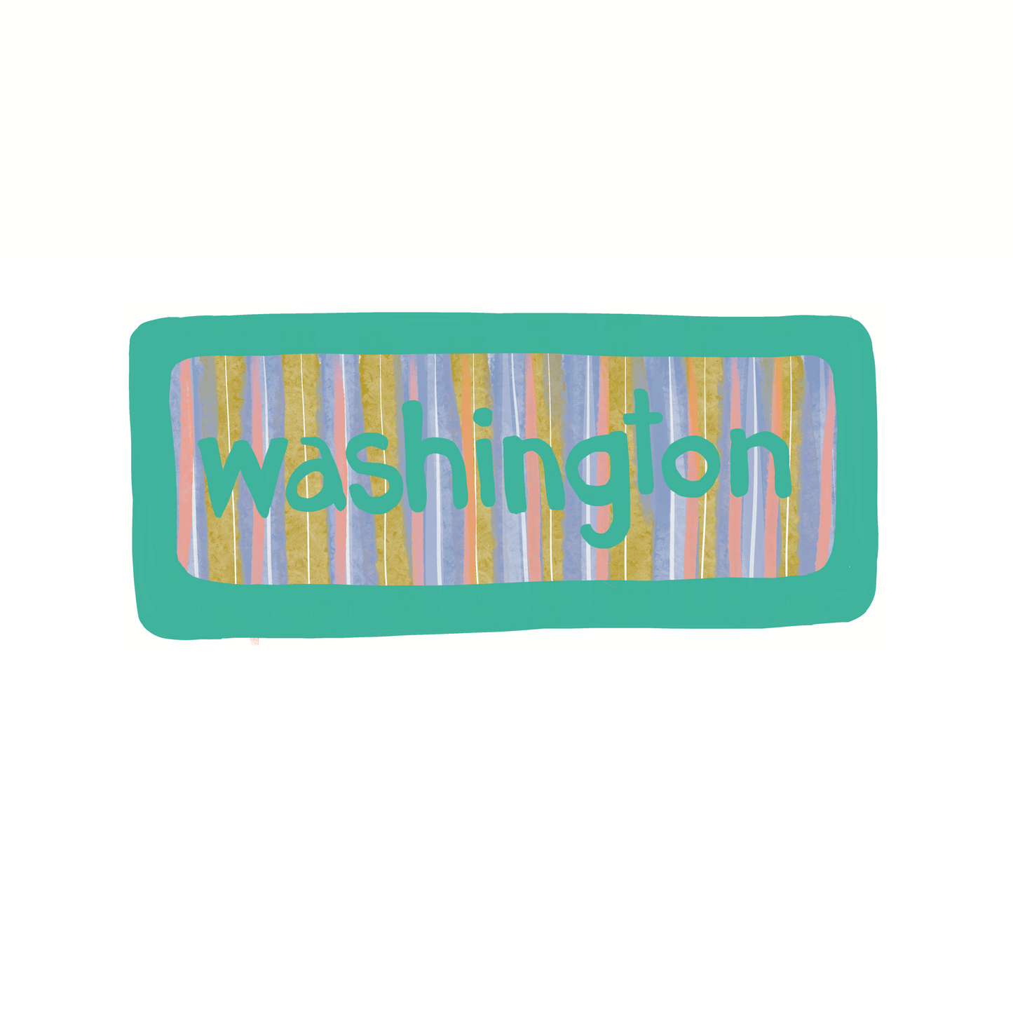 Washington - Stripes - Sticker, Magnet, Postcard, or Print