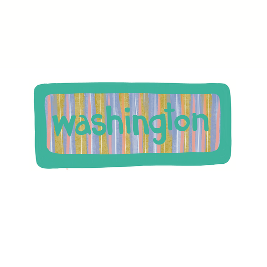 Washington - Stripes - Sticker, Magnet, Postcard, or Print