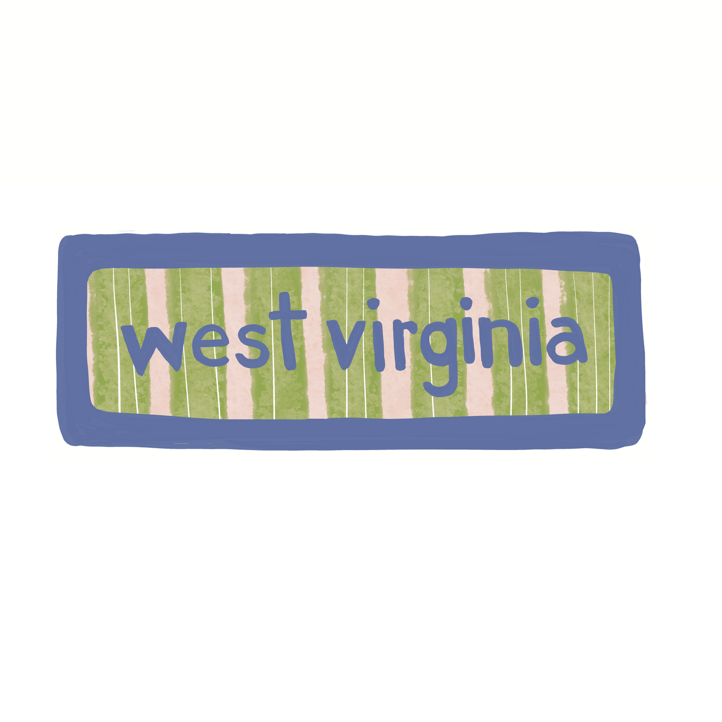 West Virginia - Stripes - Sticker, Magnet, Postcard, or Print
