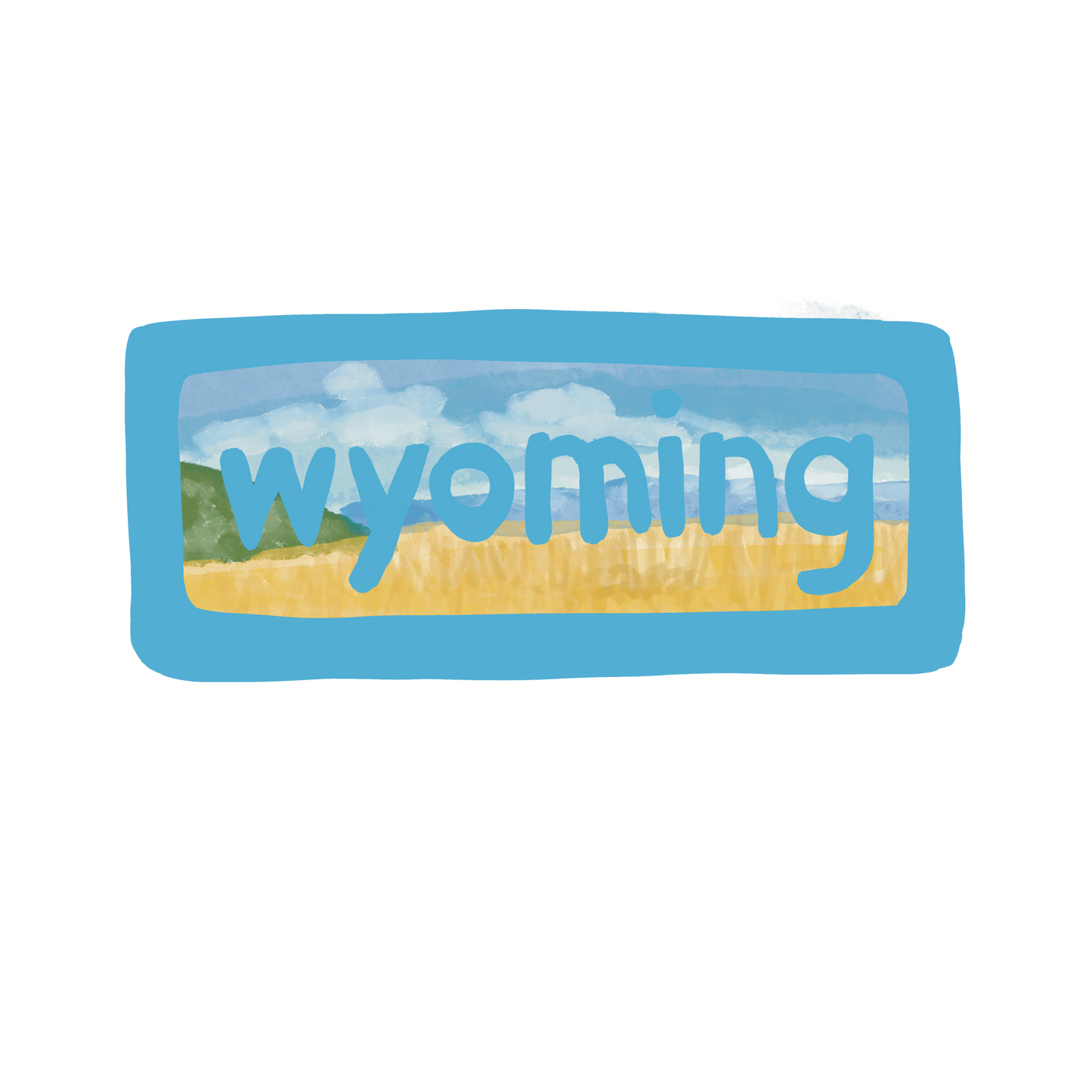 Wyoming  - Field - Sticker, Magnet, Postcard, or Print