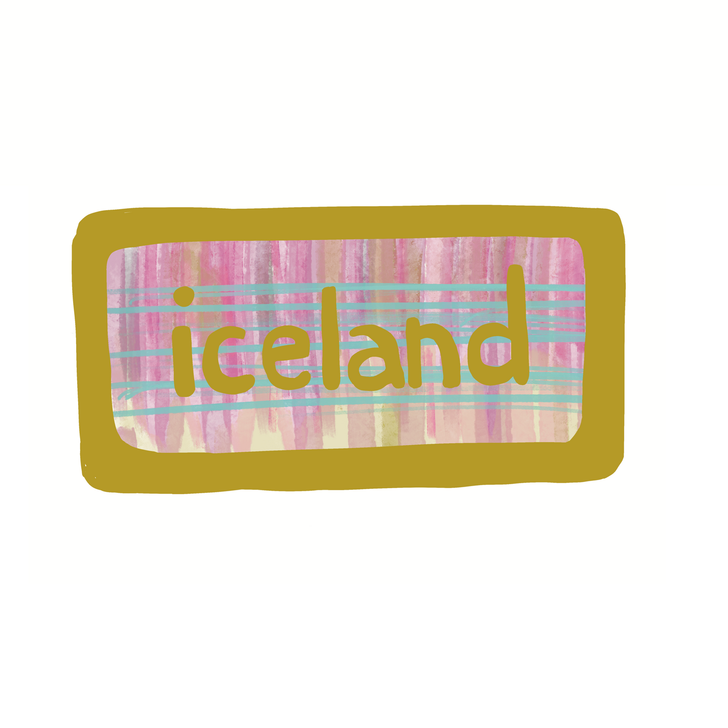 Iceland  - Ice Colors - Sticker, Magnet, Postcard, or Print