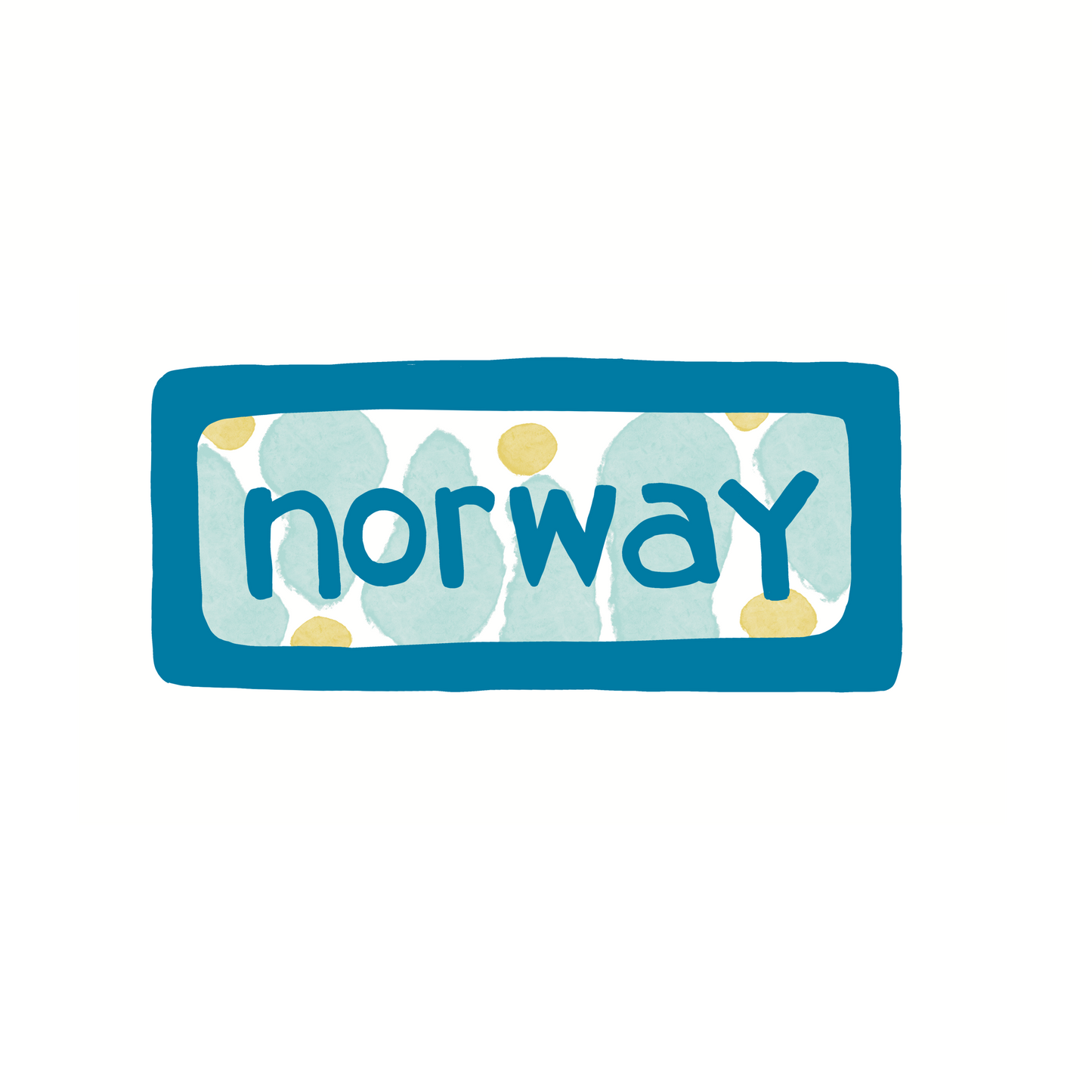 Norway - Blue - Sticker, Magnet, Postcard, or Print