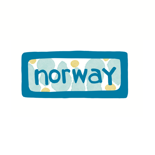 Norway - Blue - Sticker, Magnet, Postcard, or Print