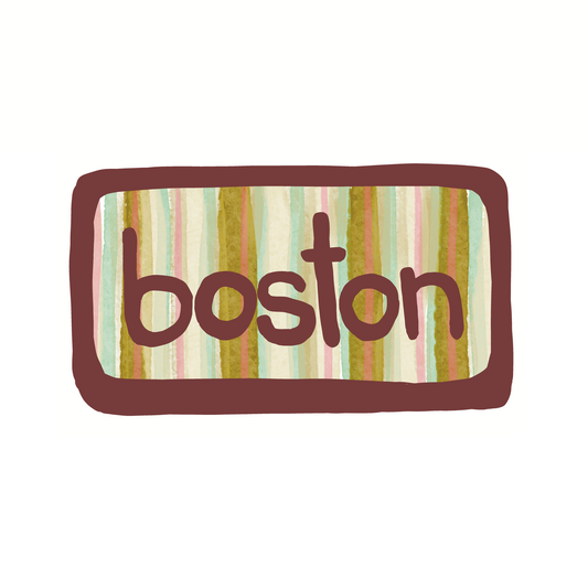Boston - Stripes - Sticker, Magnet, Postcard, or Print