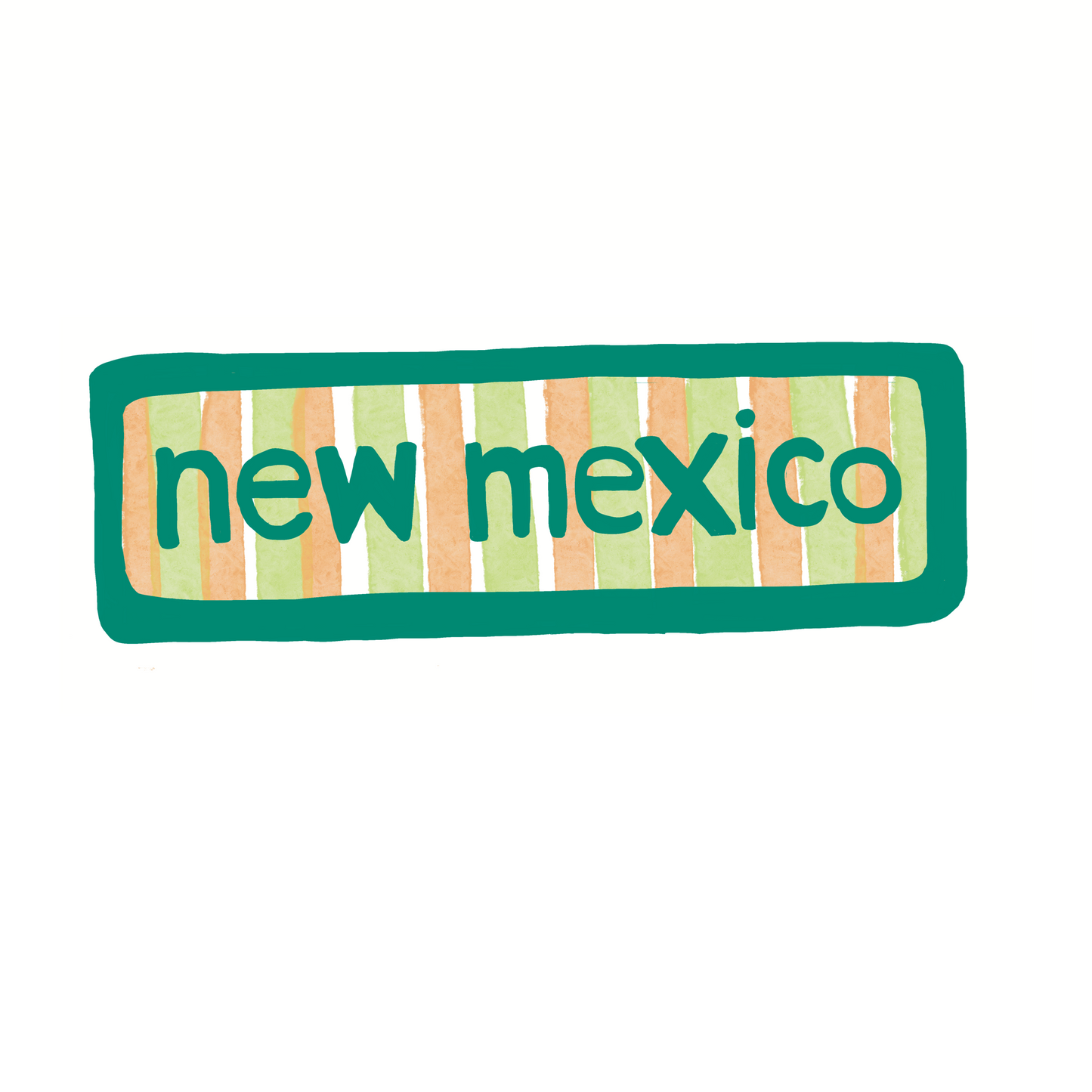 New Mexico - Stripes - Sticker, Magnet, Postcard, or Print