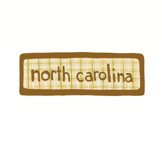 North Carolina - Plaid - Sticker, Magnet, Postcard, or Print