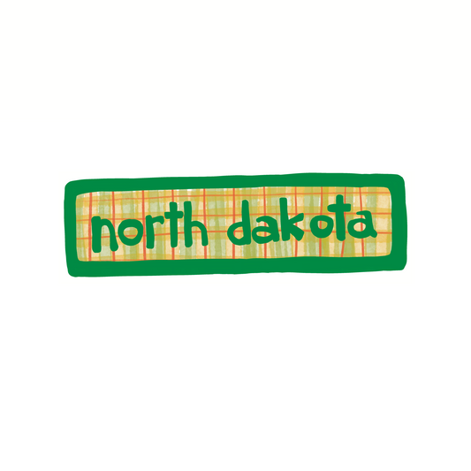 North Dakota - Plaid - Sticker, Magnet, Postcard, or Print