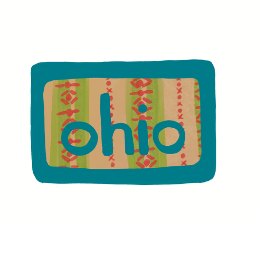 Ohio - Stripes - Sticker, Magnet, Postcard, or Print