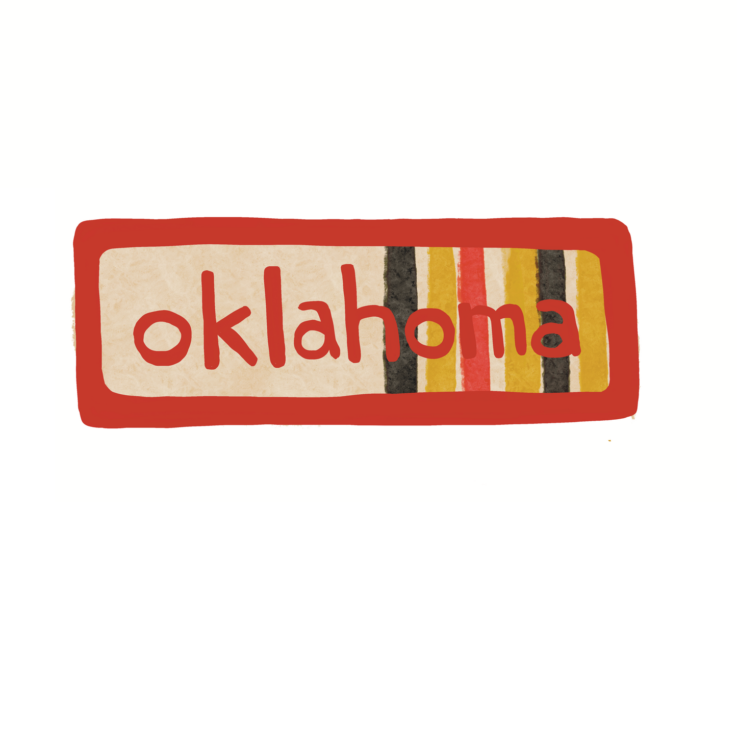 Oklahoma - Stripes - Sticker, Magnet, Postcard, or Print