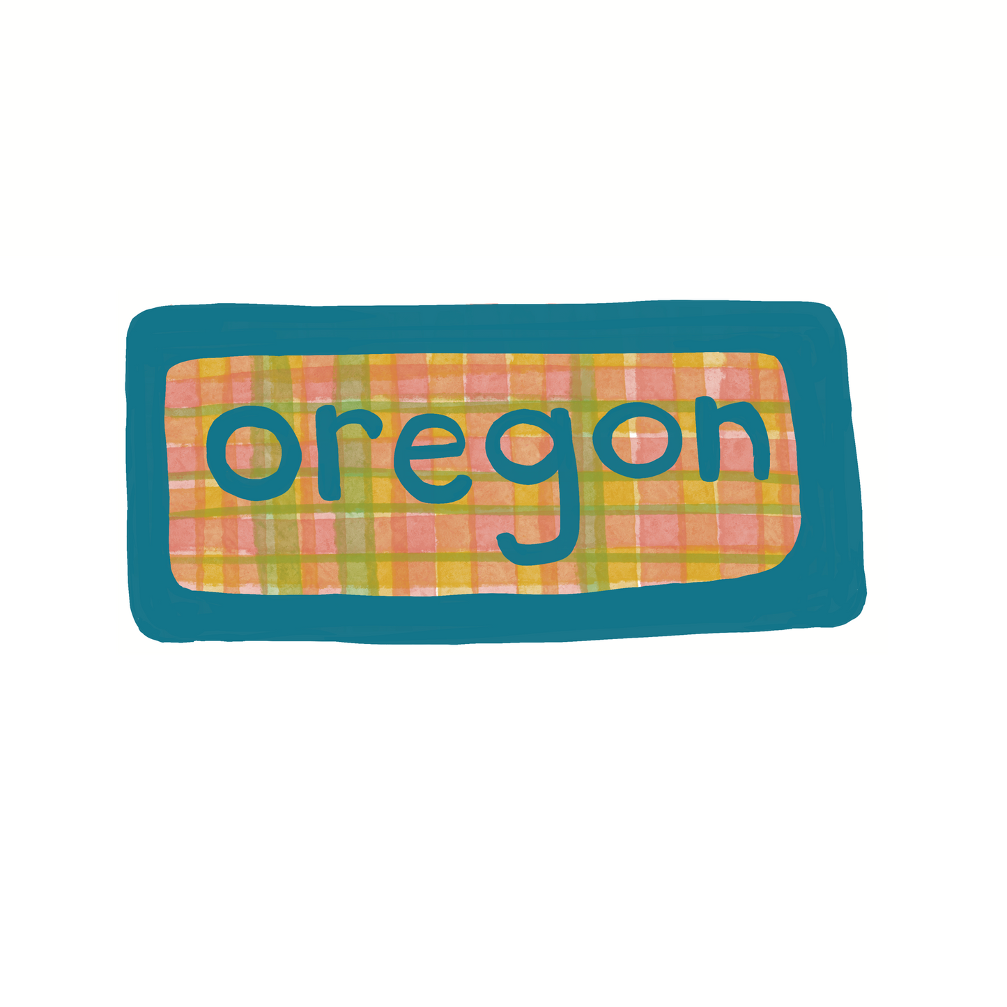 Oregon - Plaid - Sticker, Magnet, Postcard, or Print
