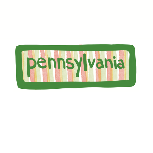 Pennsylvania - Stripes - Sticker, Magnet, Postcard, or Print