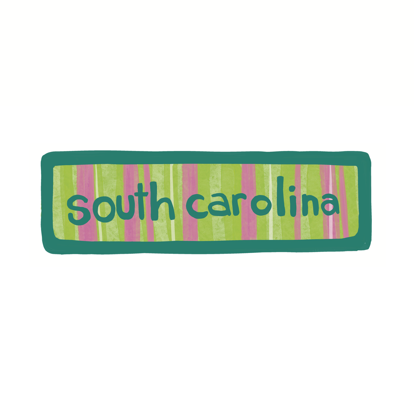 South Carolina - Stripes - Sticker, Magnet, Postcard, or Print