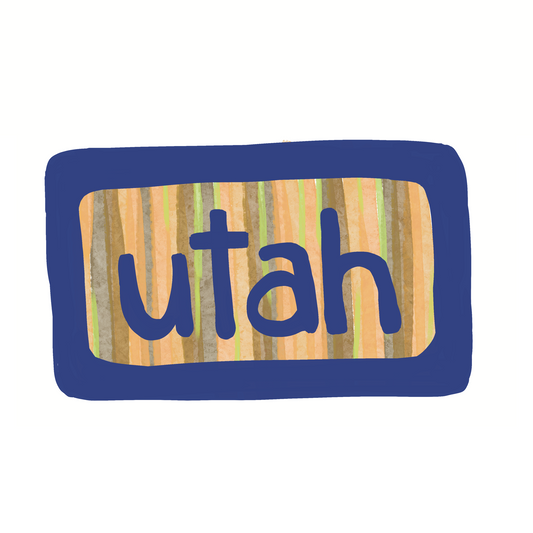Utah - Stripes - Sticker, Magnet, Postcard, or Print