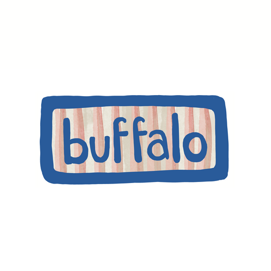 Buffalo - Stripes - Sticker, Magnet, Postcard, or Print