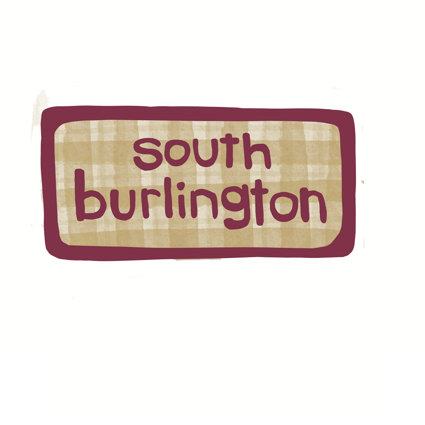 Destination: South Burlington Vermont - Plaid - Sticker or Magnet