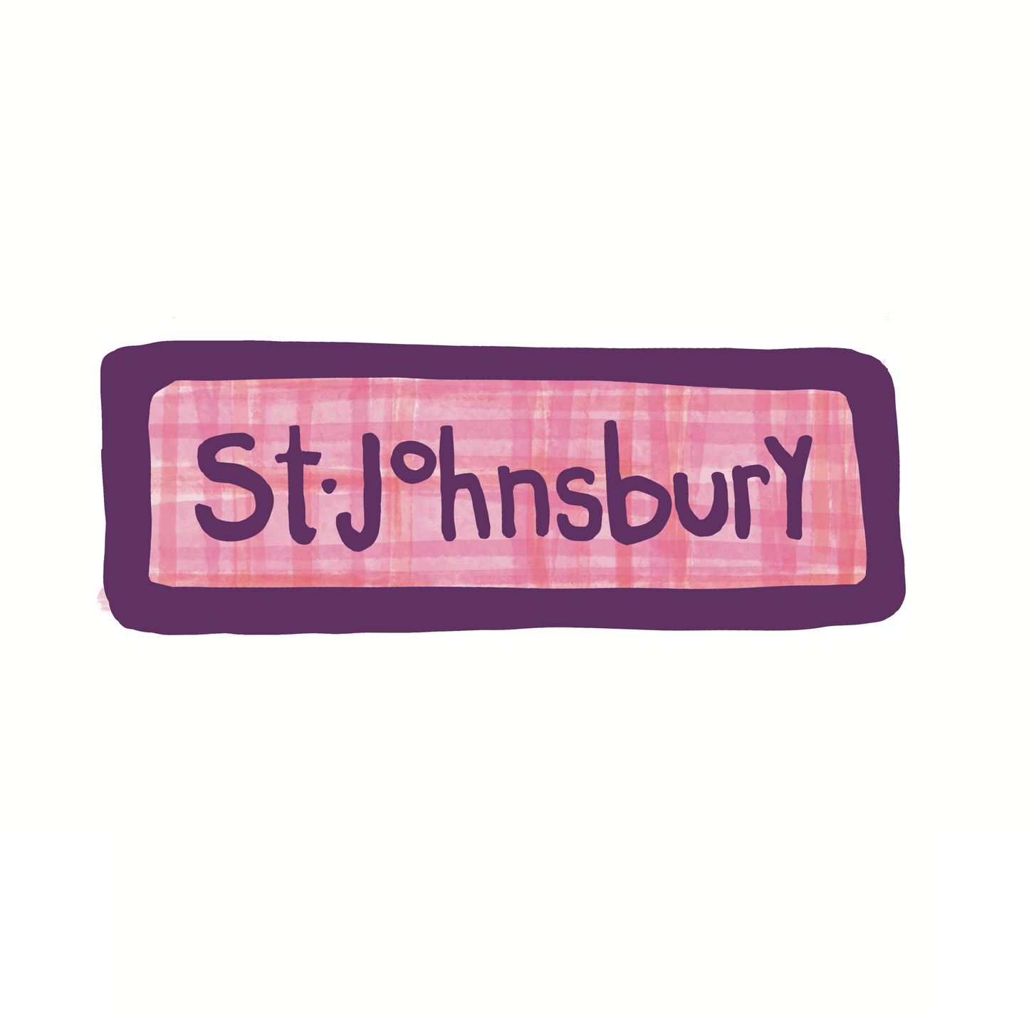 Destination: St. Johnsbury Vermont - Pink Plaid - Sticker or Magnet