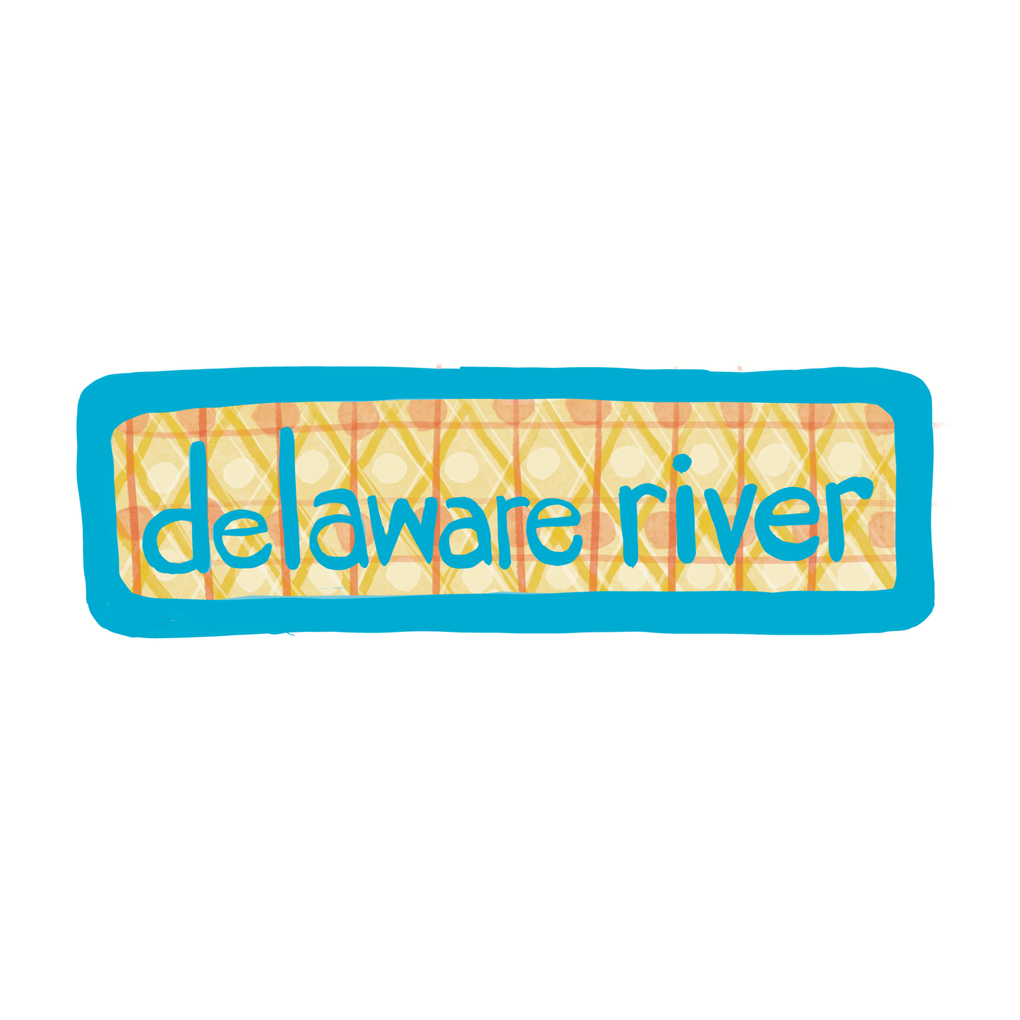 Delaware River - Plaid - Sticker, Magnet, Postcard, or Print