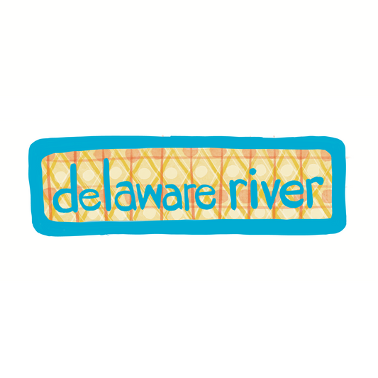 Delaware River - Plaid - Sticker, Magnet, Postcard, or Print