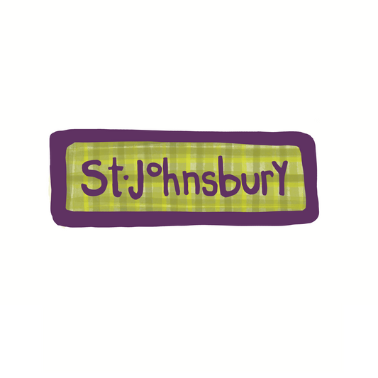 Destination: St. Johnsbury Vermont - Plaid - Sticker or Magnet