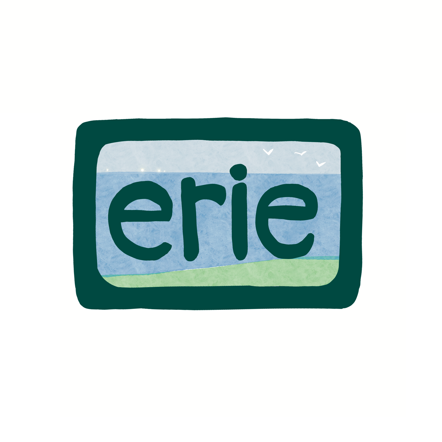 Erie - Water - Sticker, Magnet, Postcard, or Print
