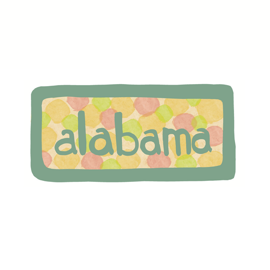 Destination: Alabama - Dots - Sticker or Magnet