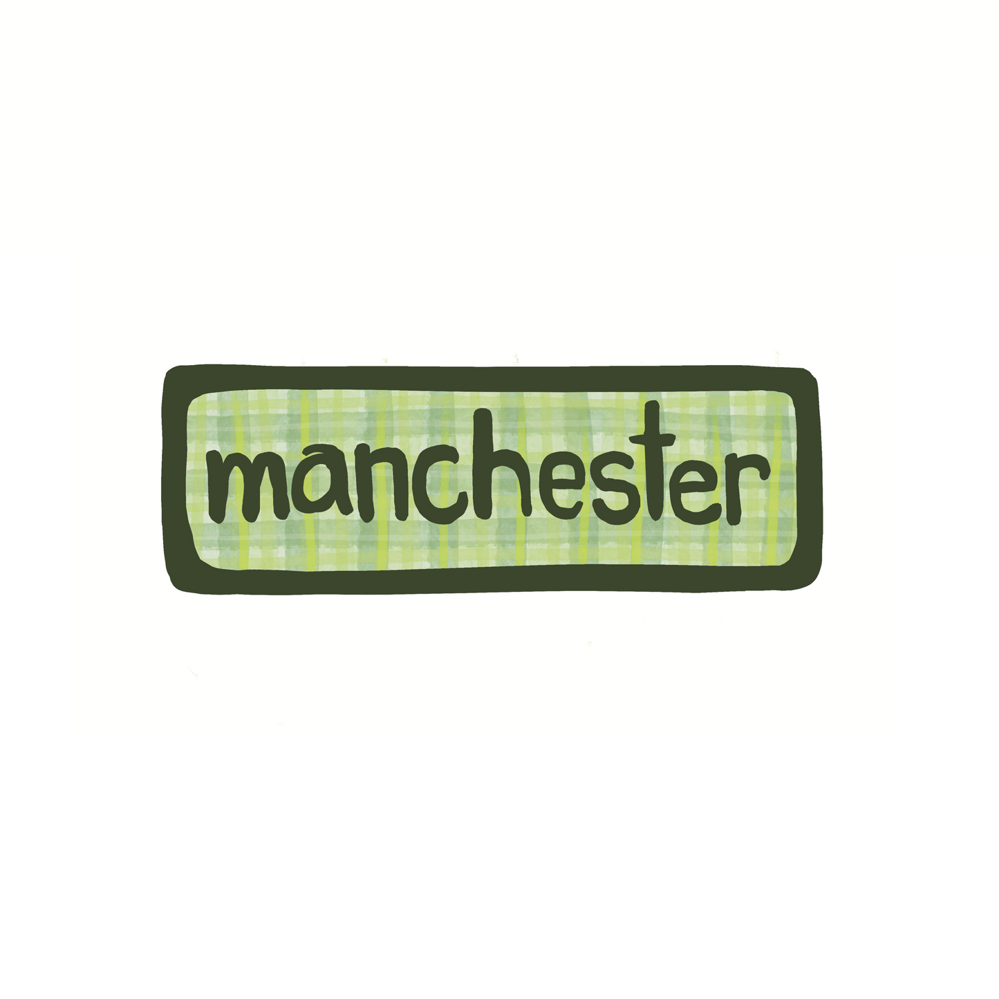 Manchester - Plaid - Sticker, Magnet, Postcard, or Print
