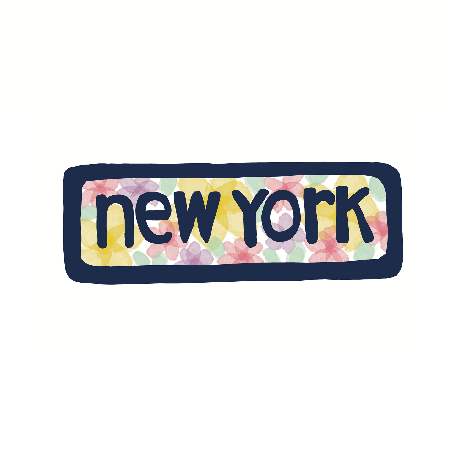 New York - Floral - Sticker, Magnet, Postcard, or Print