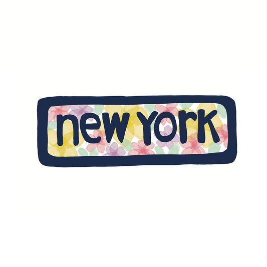 New York - Floral - Sticker, Magnet, Postcard, or Print