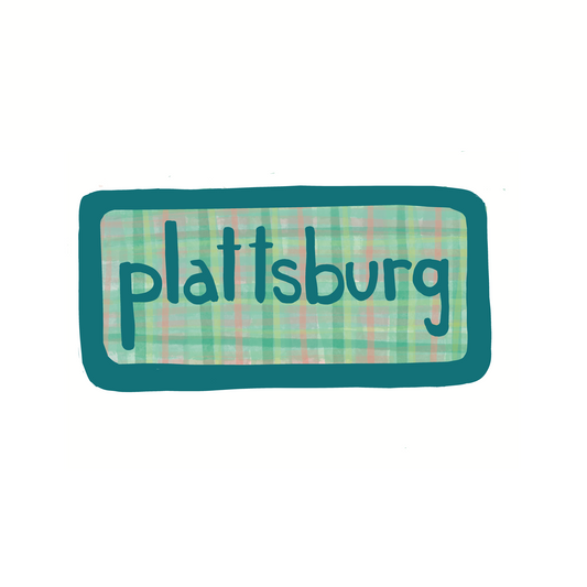 Plattsburg - Plaid - Sticker, Magnet, Postcard, or Print