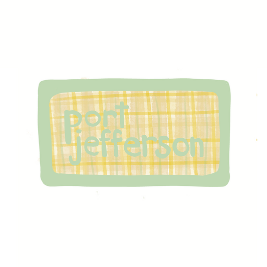 Port Jefferson - Plaid - Sticker, Magnet, Postcard, or Print