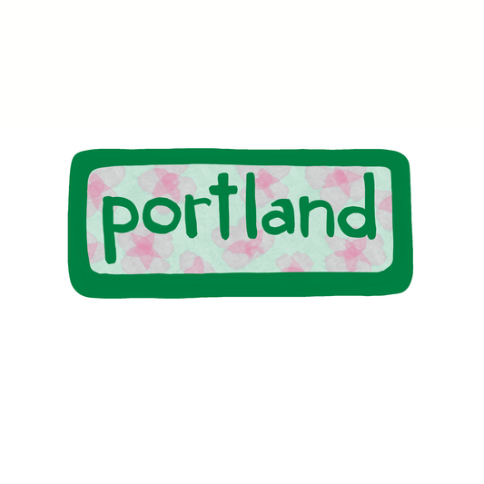 Portland - Flowers - Sticker, Magnet, Postcard, or Print