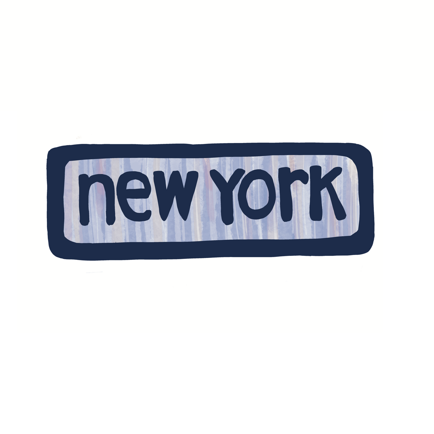 Destination: State of New York - Stripes - Sticker or Magnet
