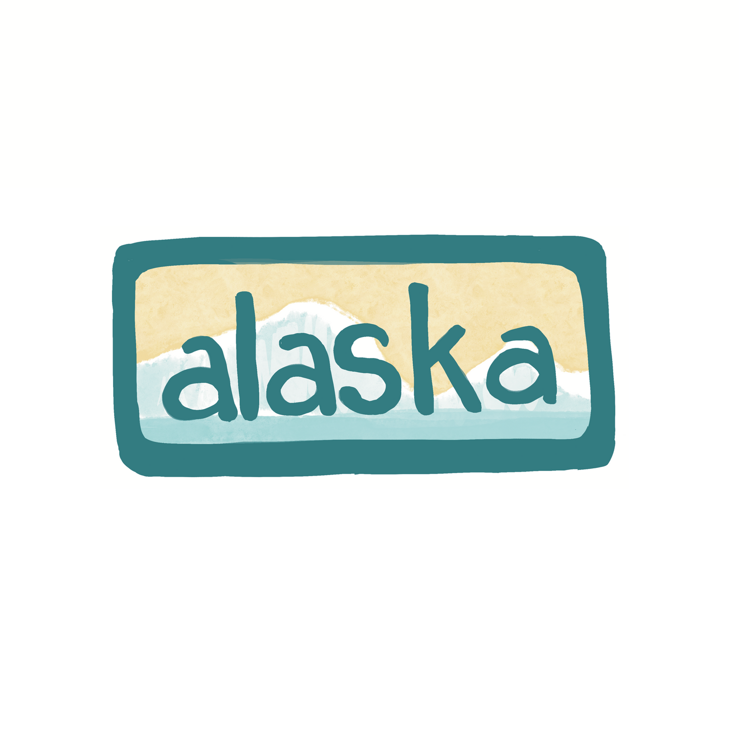 Alaska - Skyline - Sticker, Magnet, Postcard, or Print