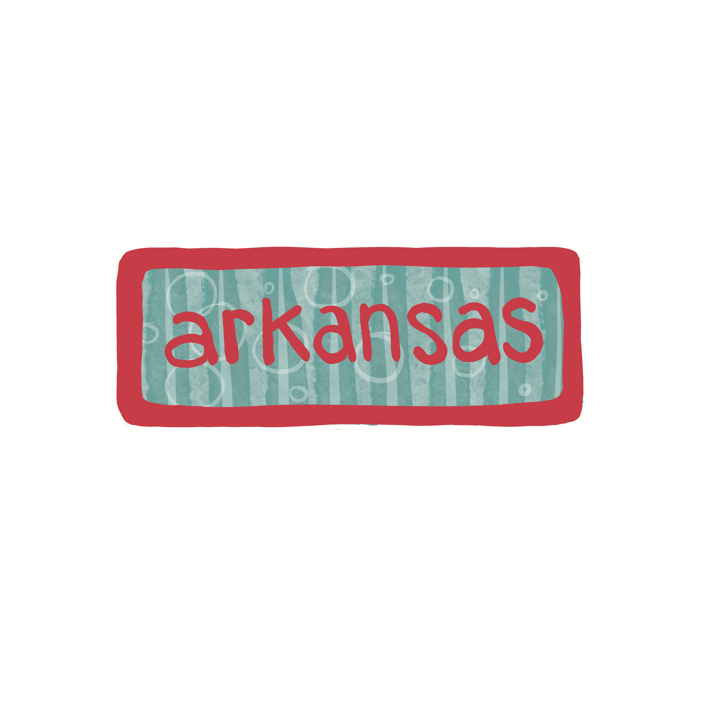 Arkansas - Blue Stripes - Sticker, Magnet, Postcard, or Print