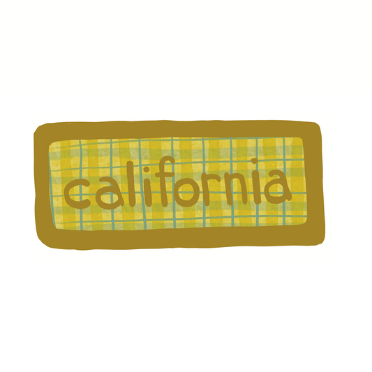 California - Plaid - Sticker, Magnet, Postcard, or Print