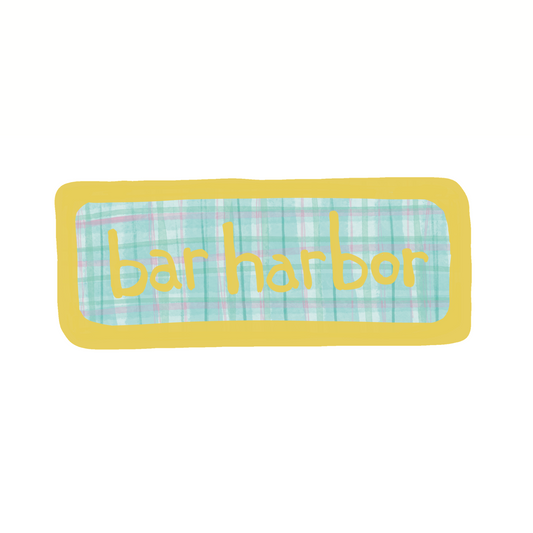 Bar Harbor - Plaid - Sticker, Magnet, Postcard, or Print