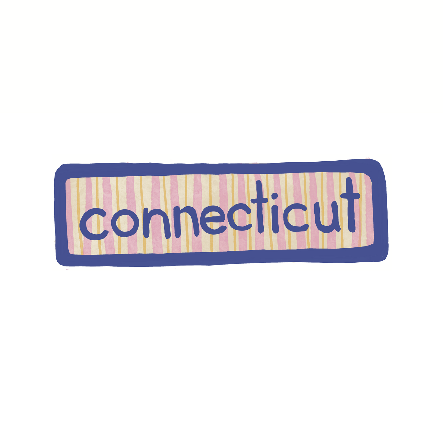 Connecticut - Stripes - Sticker, Magnet, Postcard, or Print