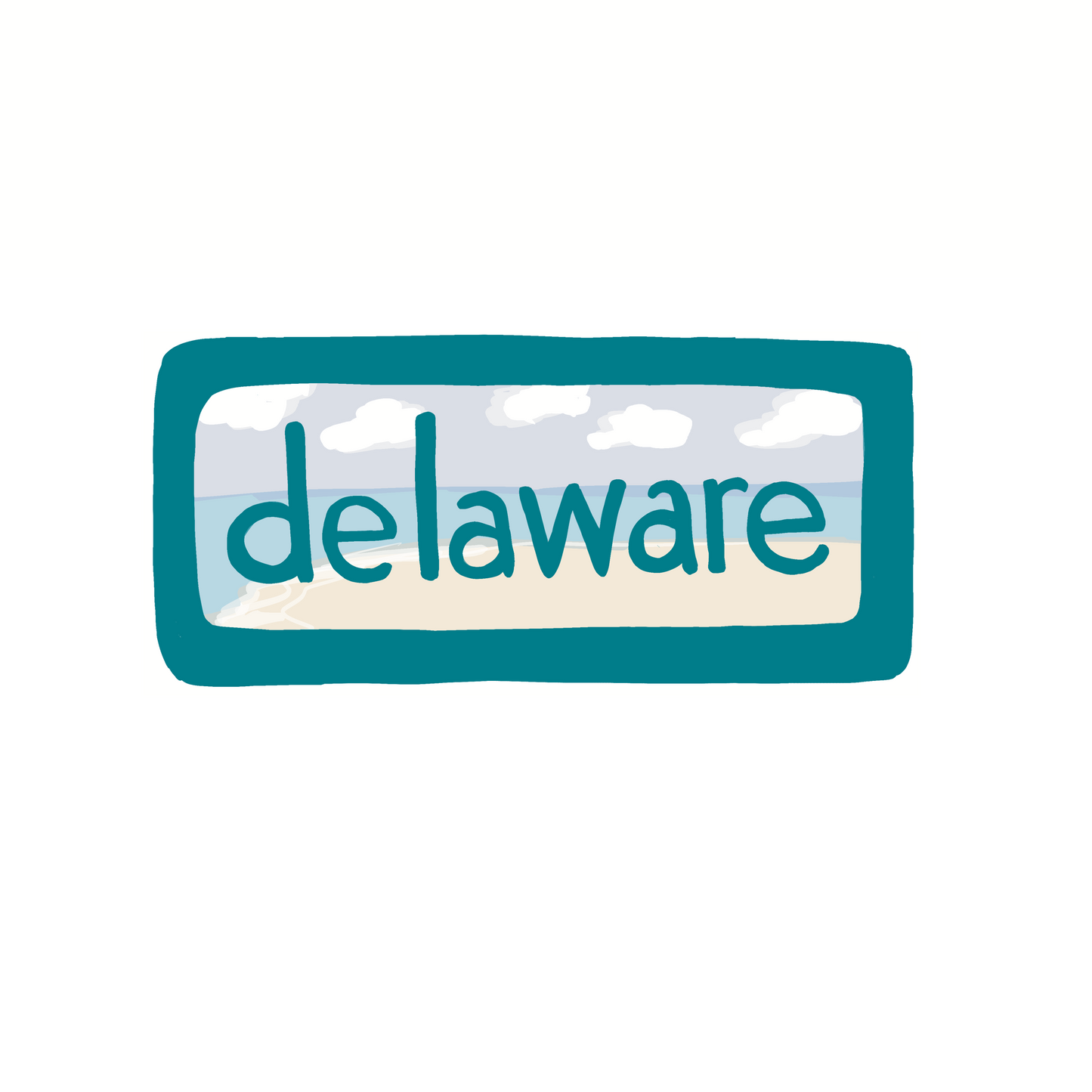 Delaware - Sky - Sticker, Magnet, Postcard, or Print