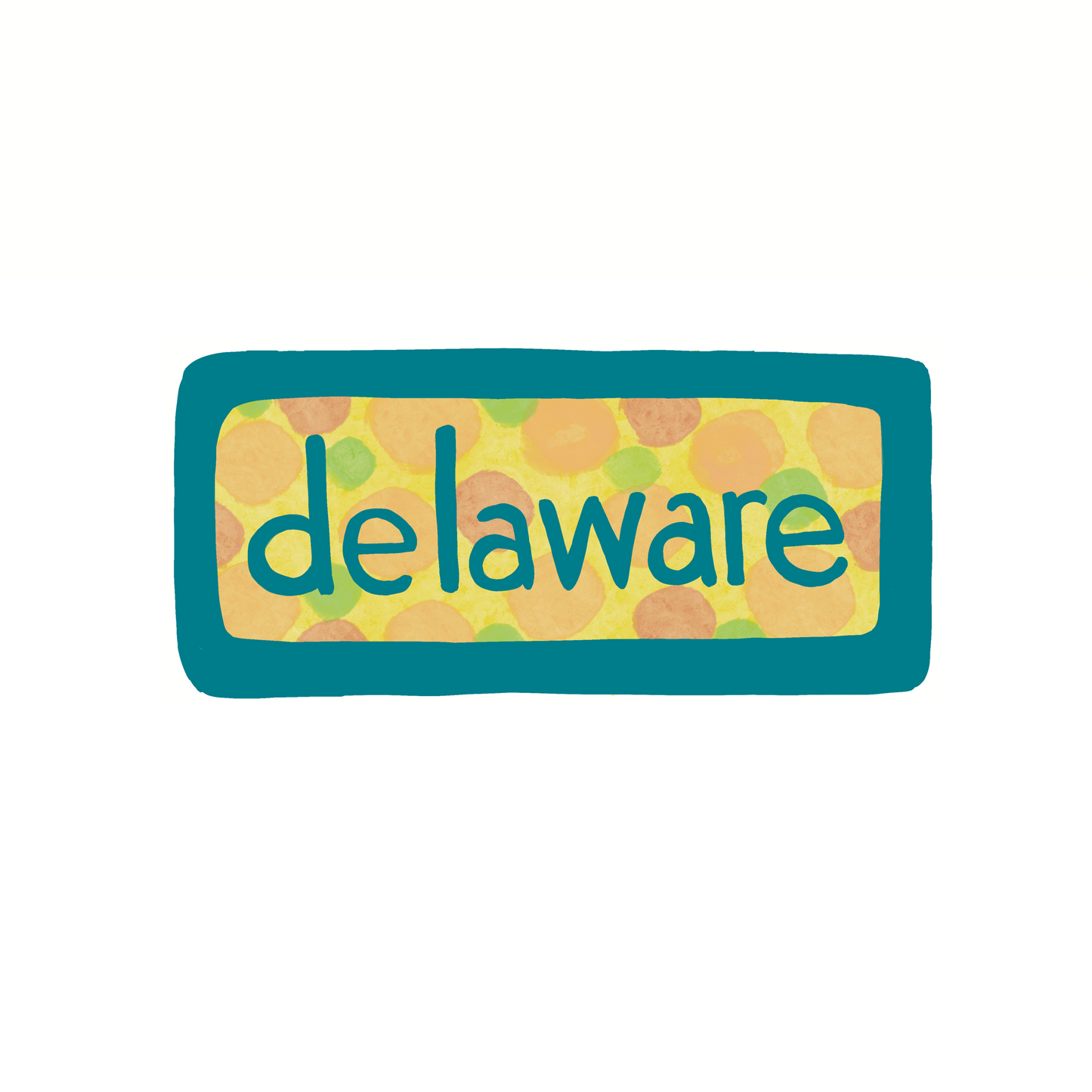 Delaware - Dots - Sticker, Magnet, Postcard, or Print