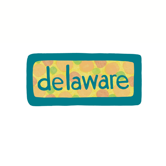 Delaware - Dots - Sticker, Magnet, Postcard, or Print