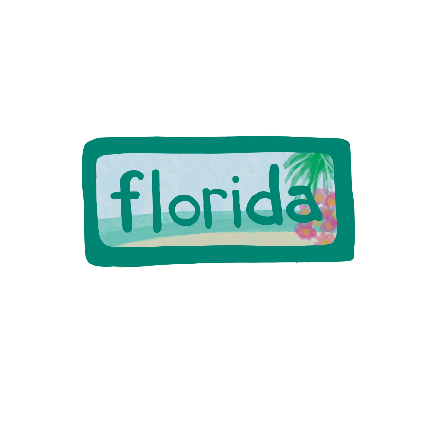 Florida - Beach - Sticker, Magnet, Postcard, or Print