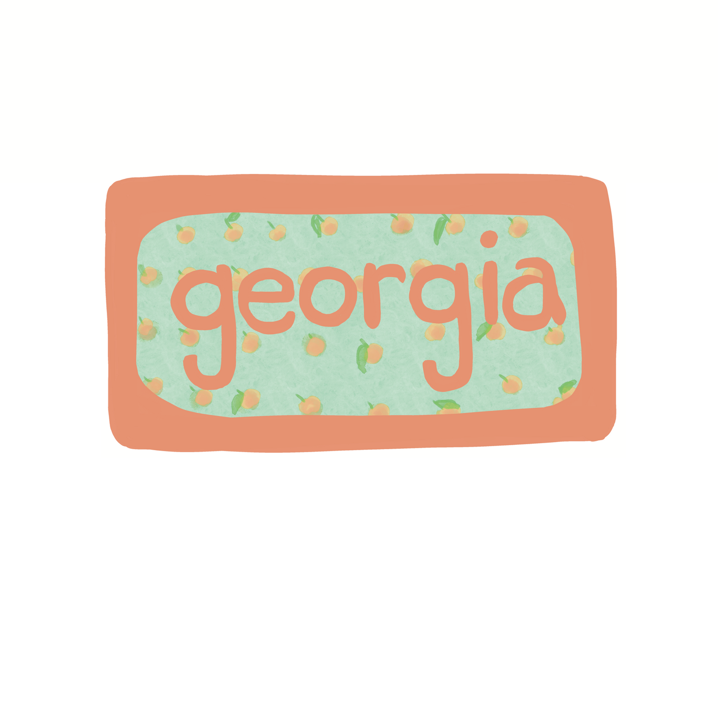 Georgia - Peaches - Sticker, Magnet, Postcard, or Print