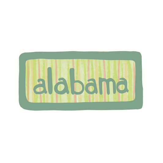 Destination: Alabama - Stripes - Sticker or Magnet