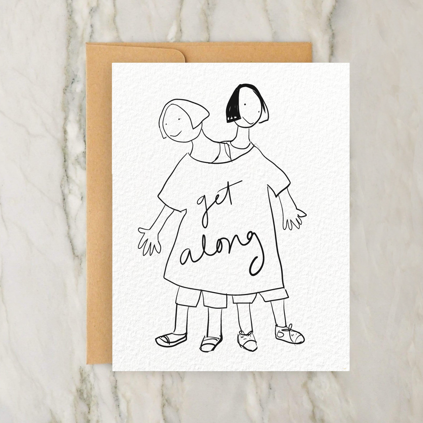 Our Get Along Shirt 4x5" Greeting Card Humor