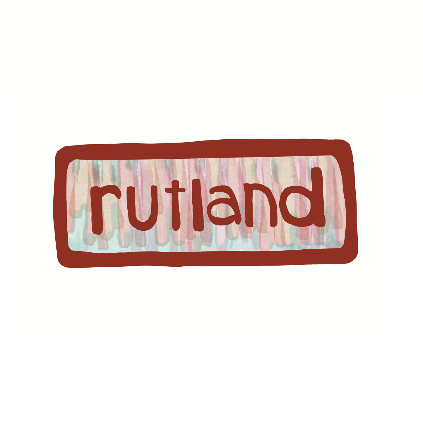 Destination: Rutland Vermont - Rhubarb Stripes - Sticker or Magnet