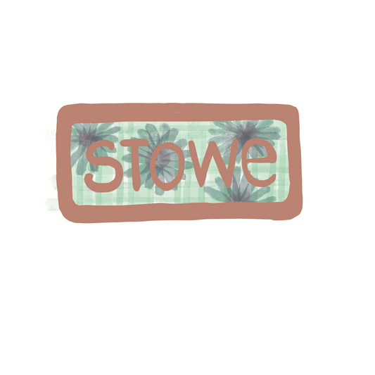 Destination: Stowe Vermont - Plaid Flowers - Sticker or Magnet