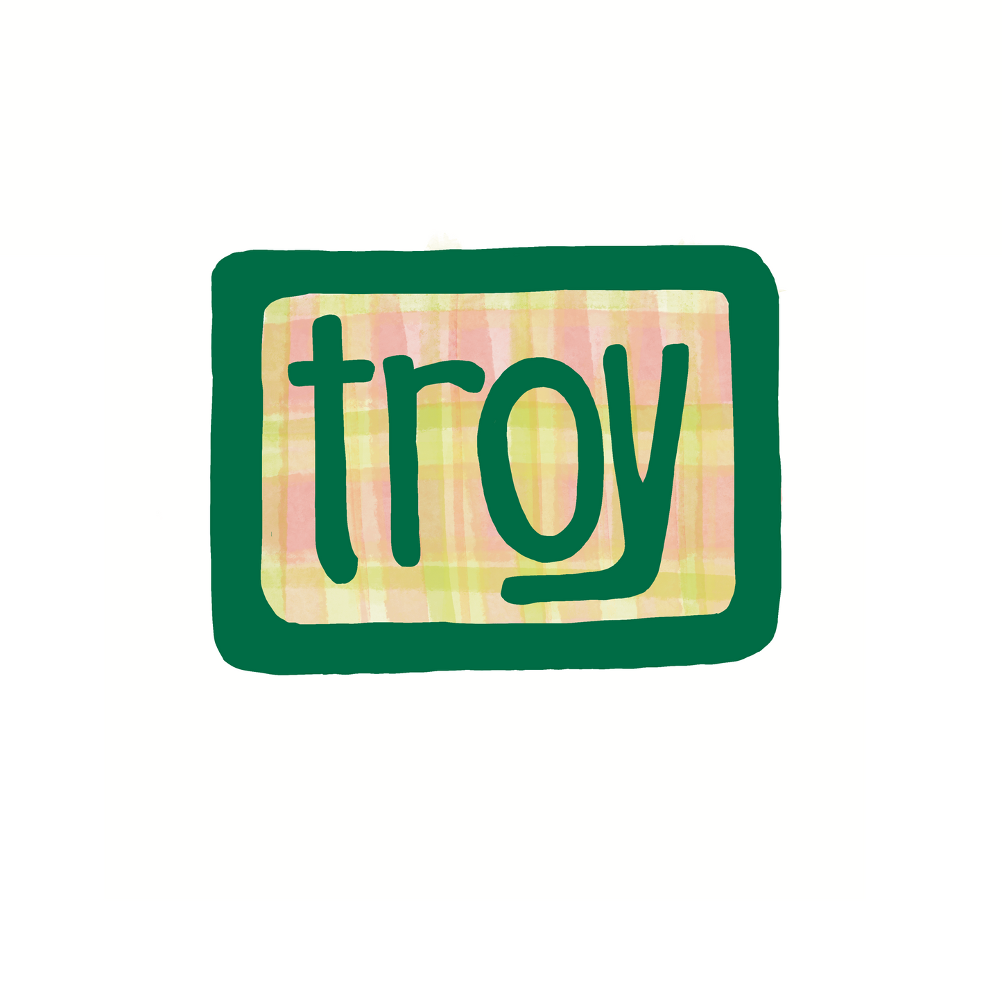 Destination: Troy New York - Plaid - Sticker or Magnet