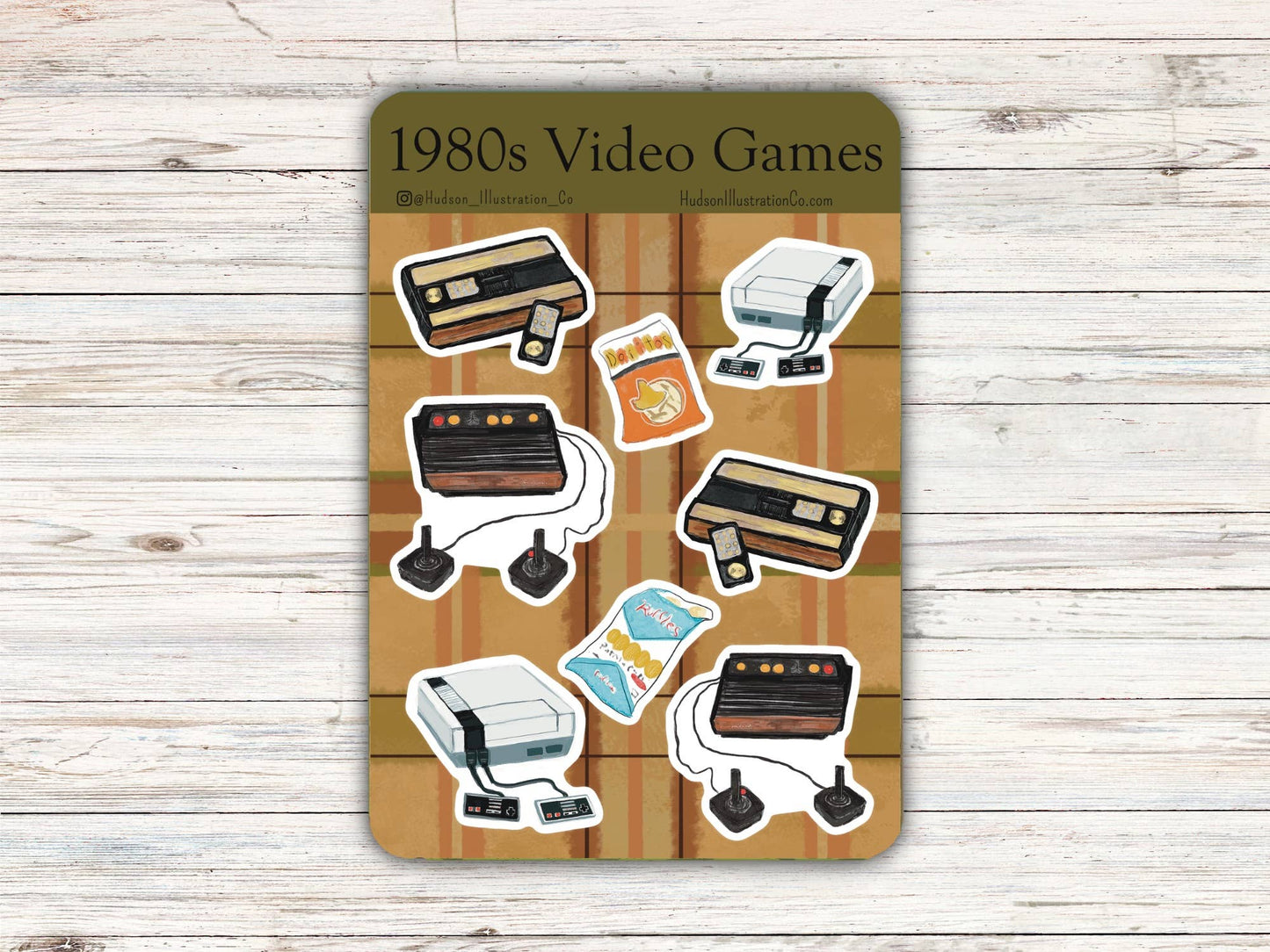 Retro 1980s Video Games and Snacks Sticker Sheet - Nostalgic