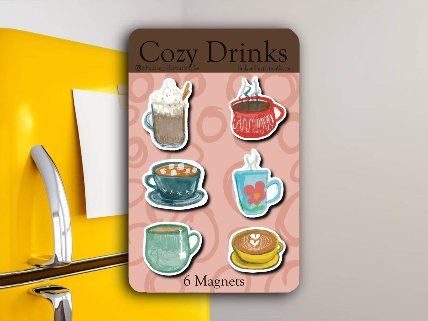 Cozy Drinks Flexible Fridge Magnets