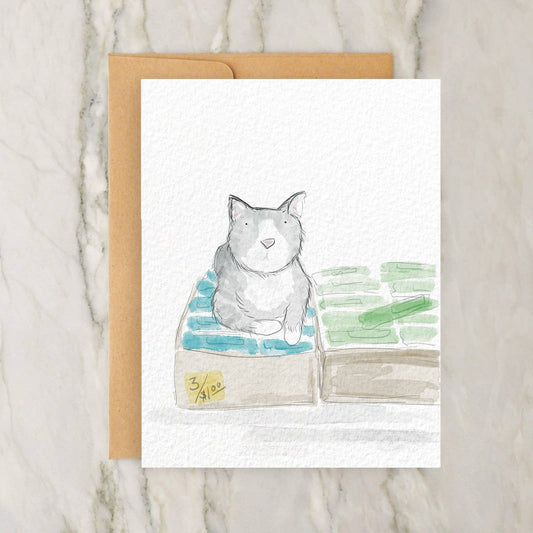 Bodega Cat: Snack 4x5" Greeting Card - NYC New York City